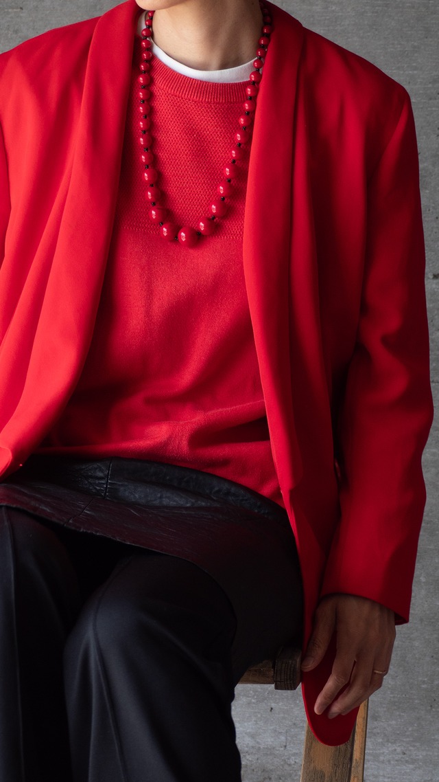unknown used Graduated red beads necklace