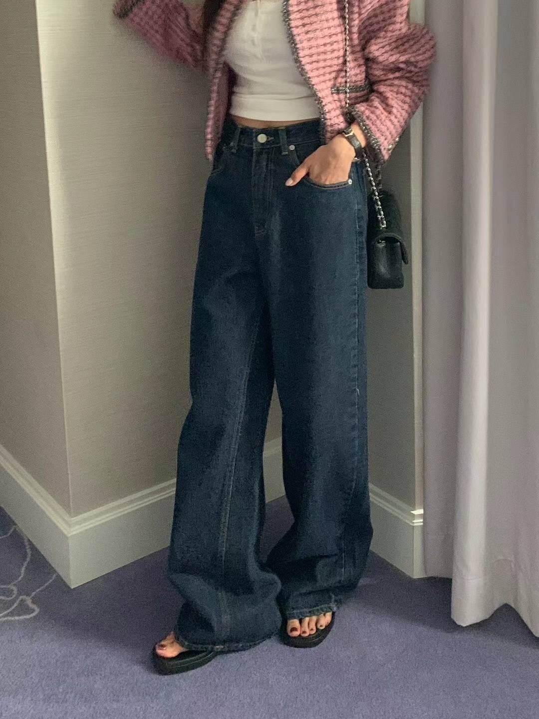 (即納)poster / grove denim wide jeans