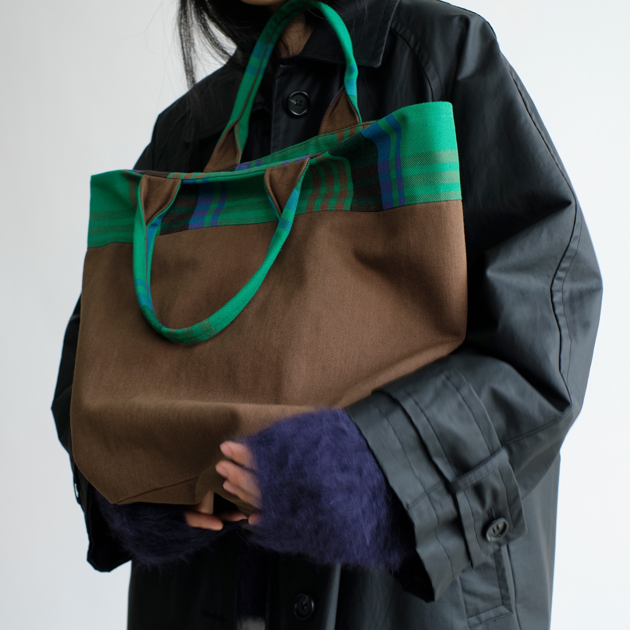 Contrast Check Canvas Tote T3975