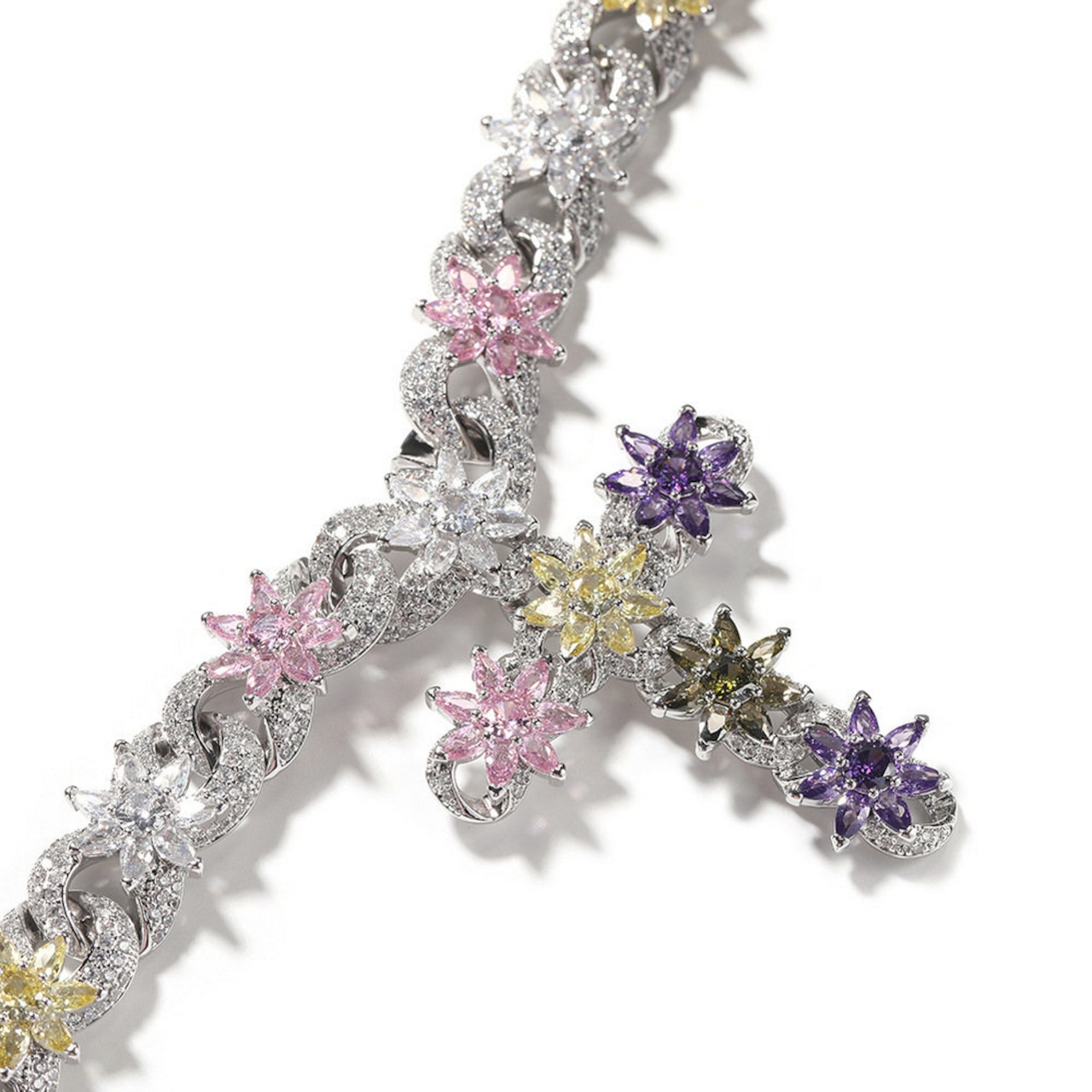 花クロスネックレス セットW245