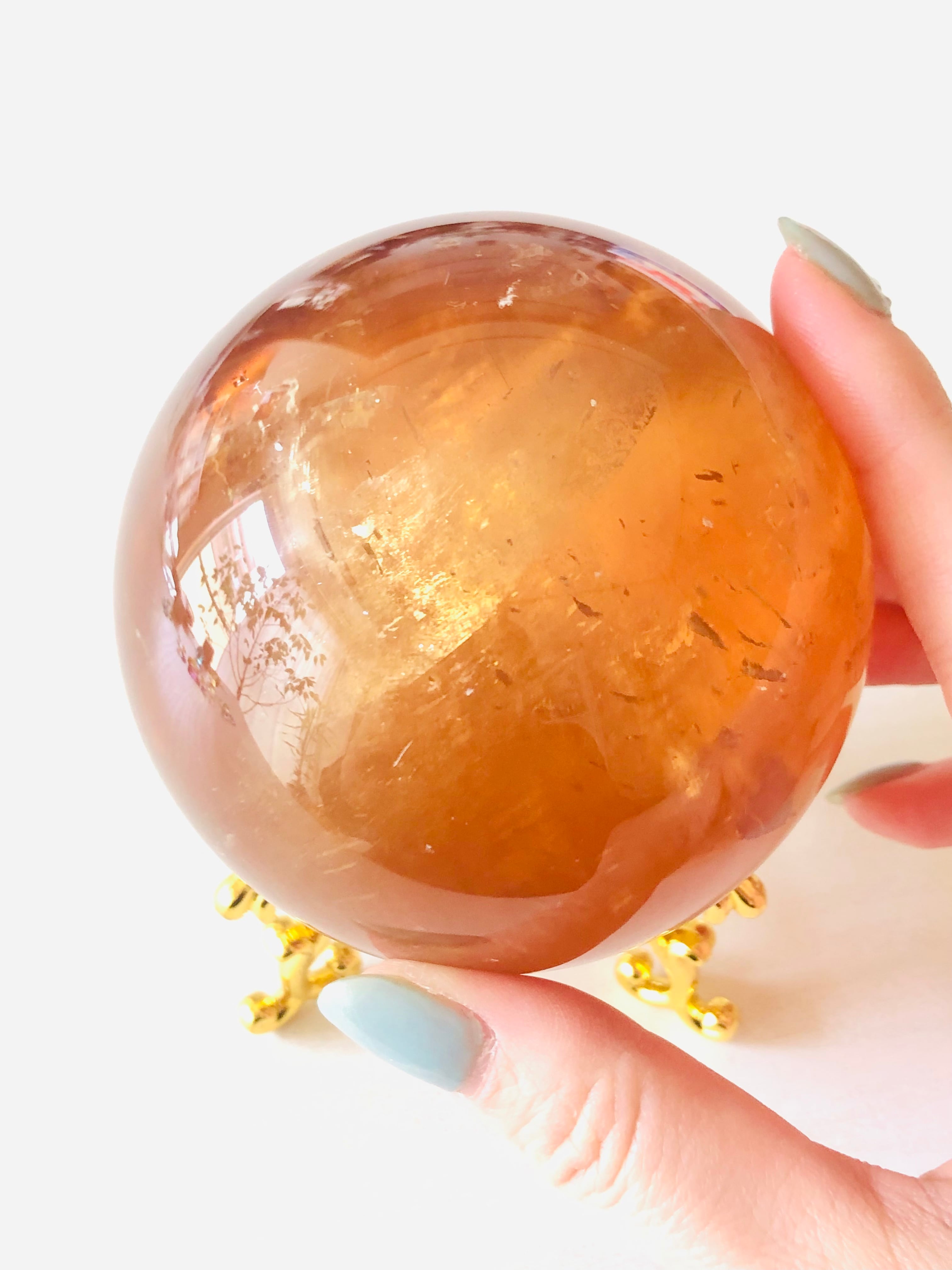 繁栄と成功の象徴！ゴールデンカルサイトの丸玉（83mm） 繁栄と成功の象徴！ゴールデンカルサイトの丸玉（83mm） | Pay ID