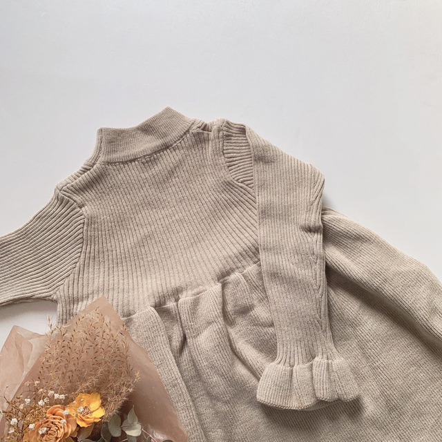 【即納】リブニットワンピース