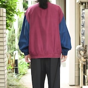 snap button type switching design silk blouson