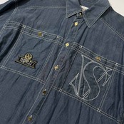 VALENZA PO バレンザポー NEW YORK 金ボタン 長袖 テンセル シャツ 40 /レディース/日本製