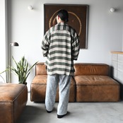 INTÉRIM(インテリム) HYPER BIG VISCOSE STRIPE 60s OPEN COLLAR SHIRT スタイル
