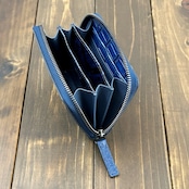 藍染クロコダイル ミドルウォレット 藍