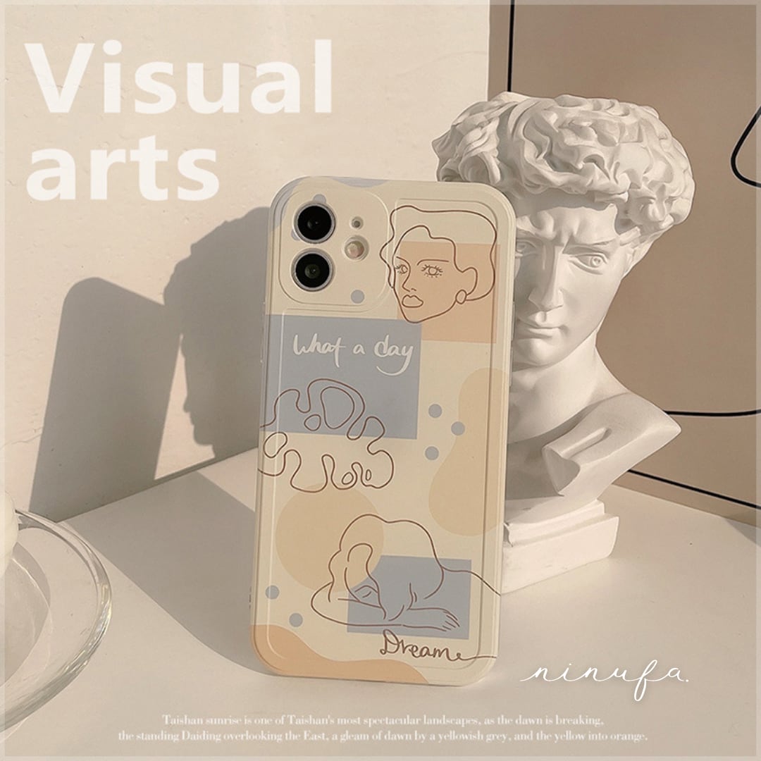 おしゃれ 韓国っぽ 線画風 イラスト カメラレンズ保護 かわいい デザイン アイフォンケース iphone14 スマホケース ND-14679