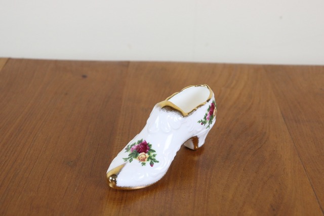 ロイヤルアルバート　オールドカントリーローズ　靴　置物　インテリア　薔薇　ROYAL ALBERT　ヴィンテージ　に1507-2