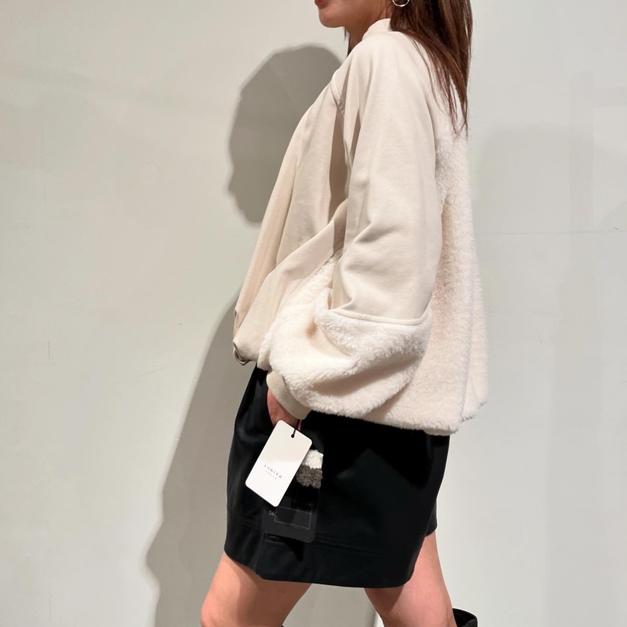 ルギバ lugiva tokyo 裏毛×ボア切替ブルゾン