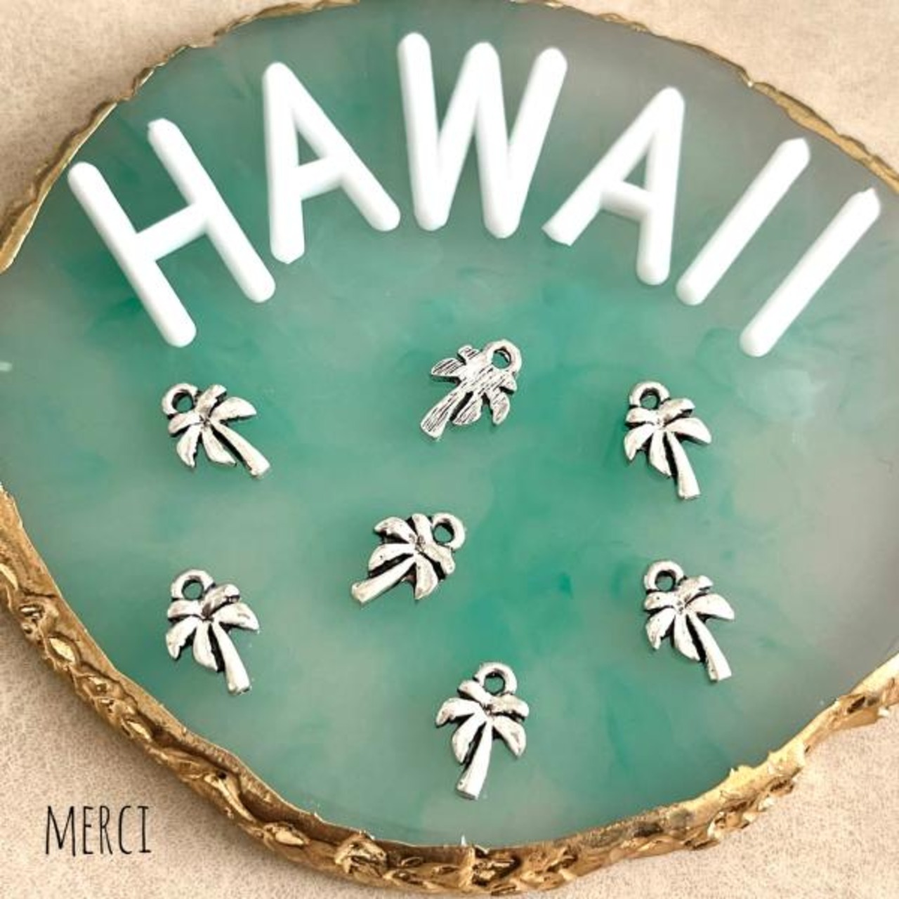 【2個】ミニパームツリーチャーム/椰子の木/ヤシの木