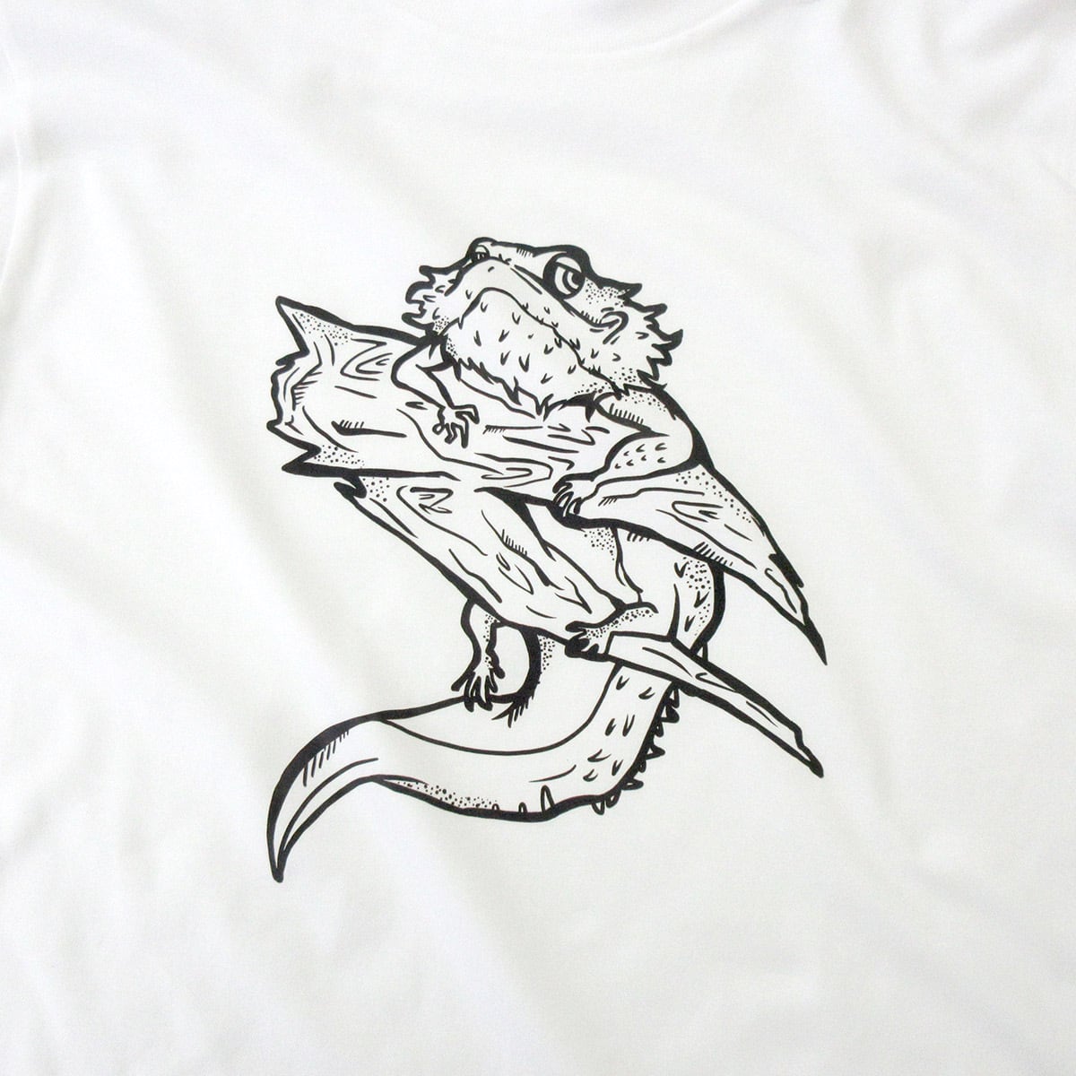 フトアゴヒゲトカゲ Tシャツ am86 線画 爬虫類 アニマル
