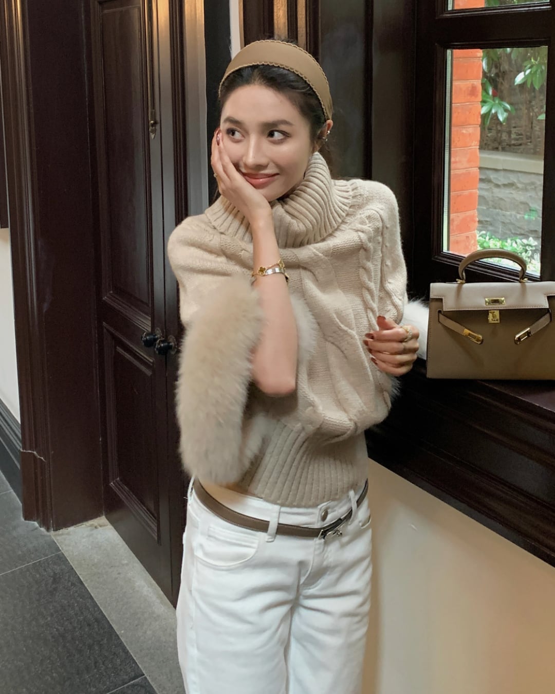 ハイネックファースリーブニット A25162