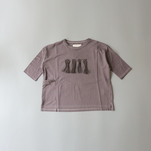 GRIS(グリ) / Embroidery Three quater T Shirt / PURPLE / XS~L