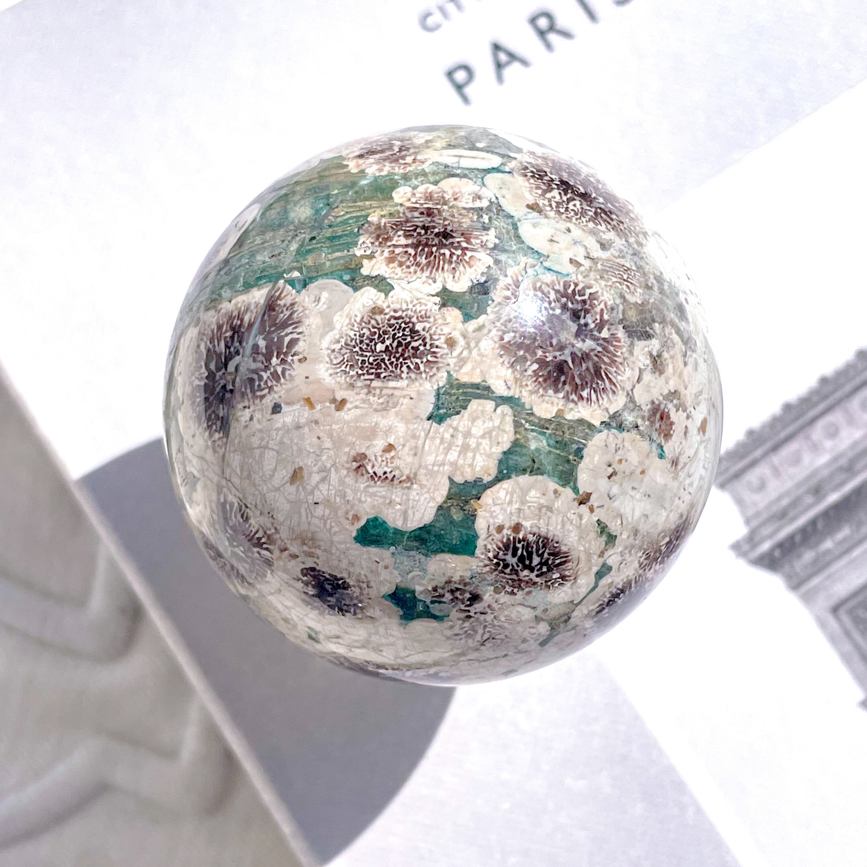 Green Flower Jasper Sphere 10 ✧ グリーンフラワージャスパー (花の