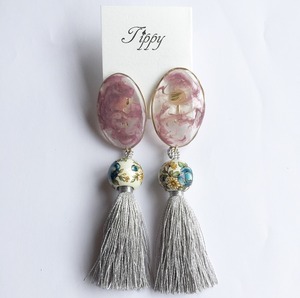 marble tassel earring