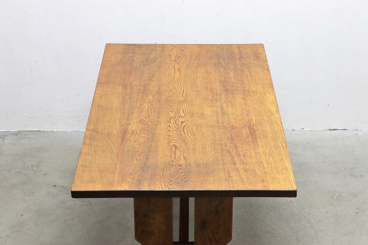 ヴィンテージ オーク無垢材 クラシカル ダイニングテーブル 作業台