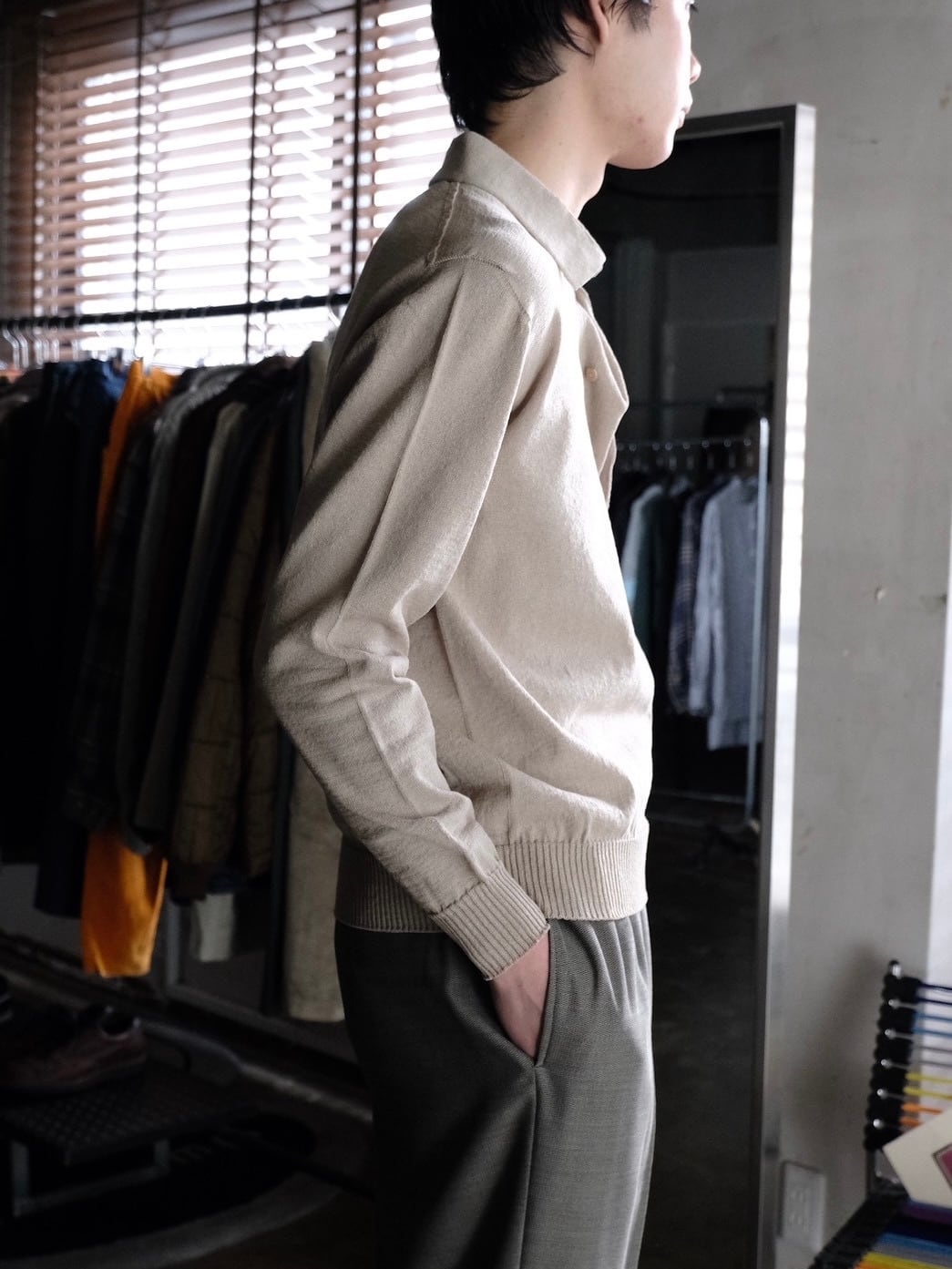 SOSHIOTSUKI】 DRAPED PLACKET POLO SHIRT | THE OUR