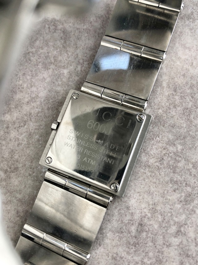 GUCCI グッチ 腕時計 シルバー スクエア ステンレススチール クウォーツ 600J vintage ヴィンテージ オールド fubfba