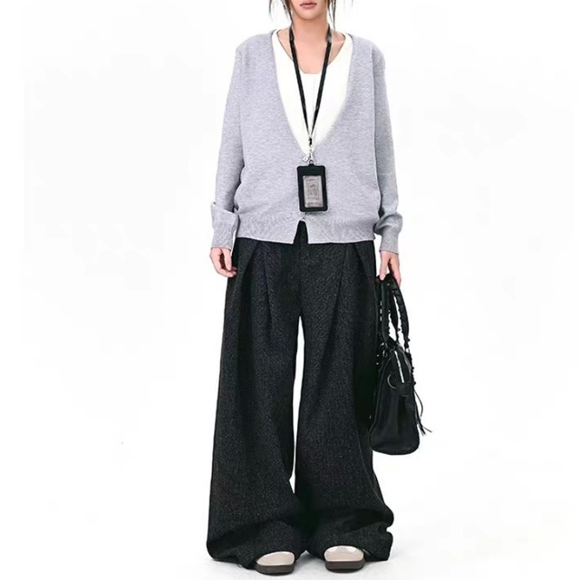 tucked wide suit pants　タックワイドスーツパンツ　J1648