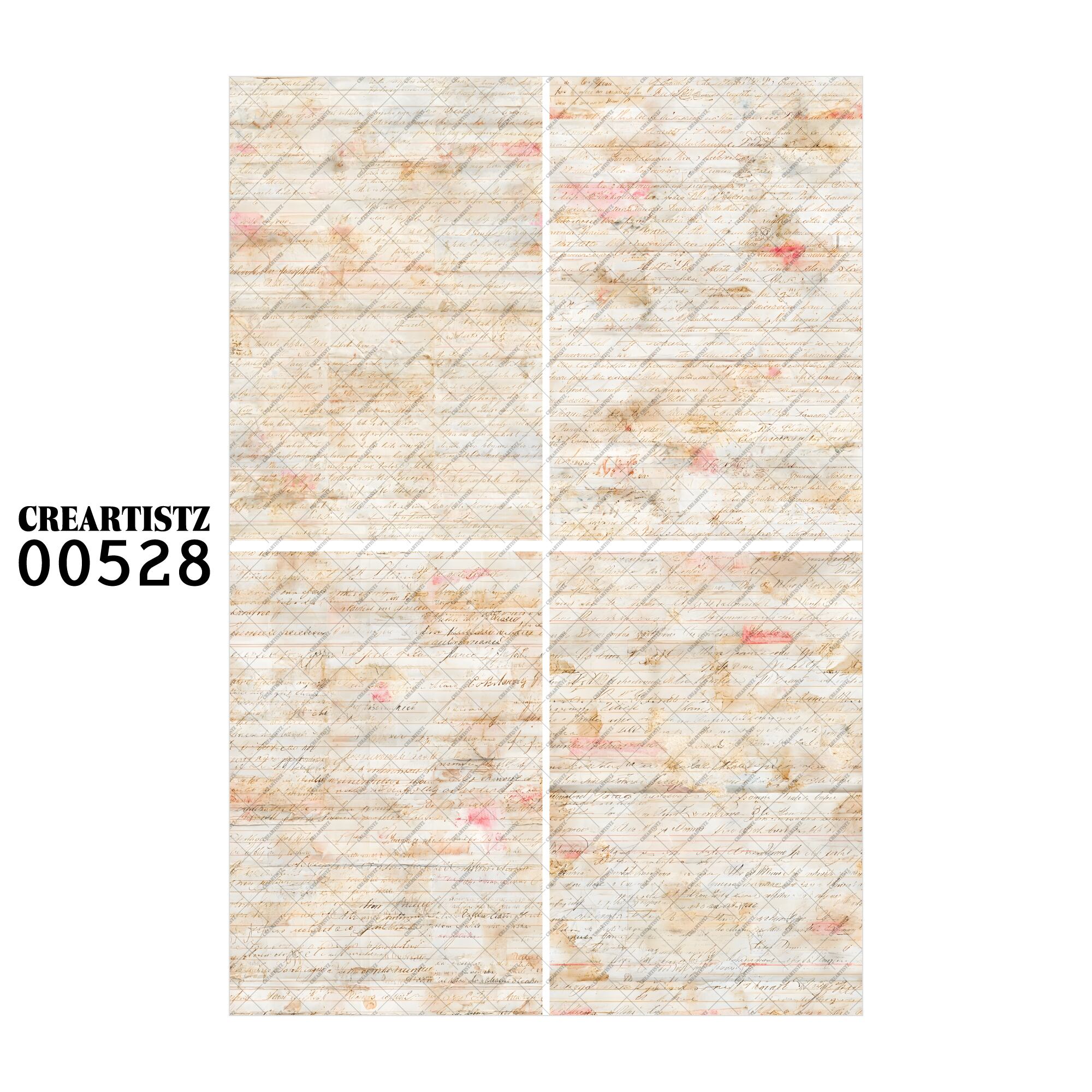 00528 背景 コラージュ素材 オリジナル 12枚セット (4種類×3枚) ペーパー/ステッカー CREARTISTZ