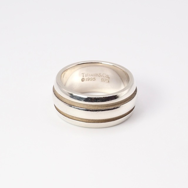 Tiffany&Co. 約15.5号 グルーブドダブル リング シルバー925 ティファニー