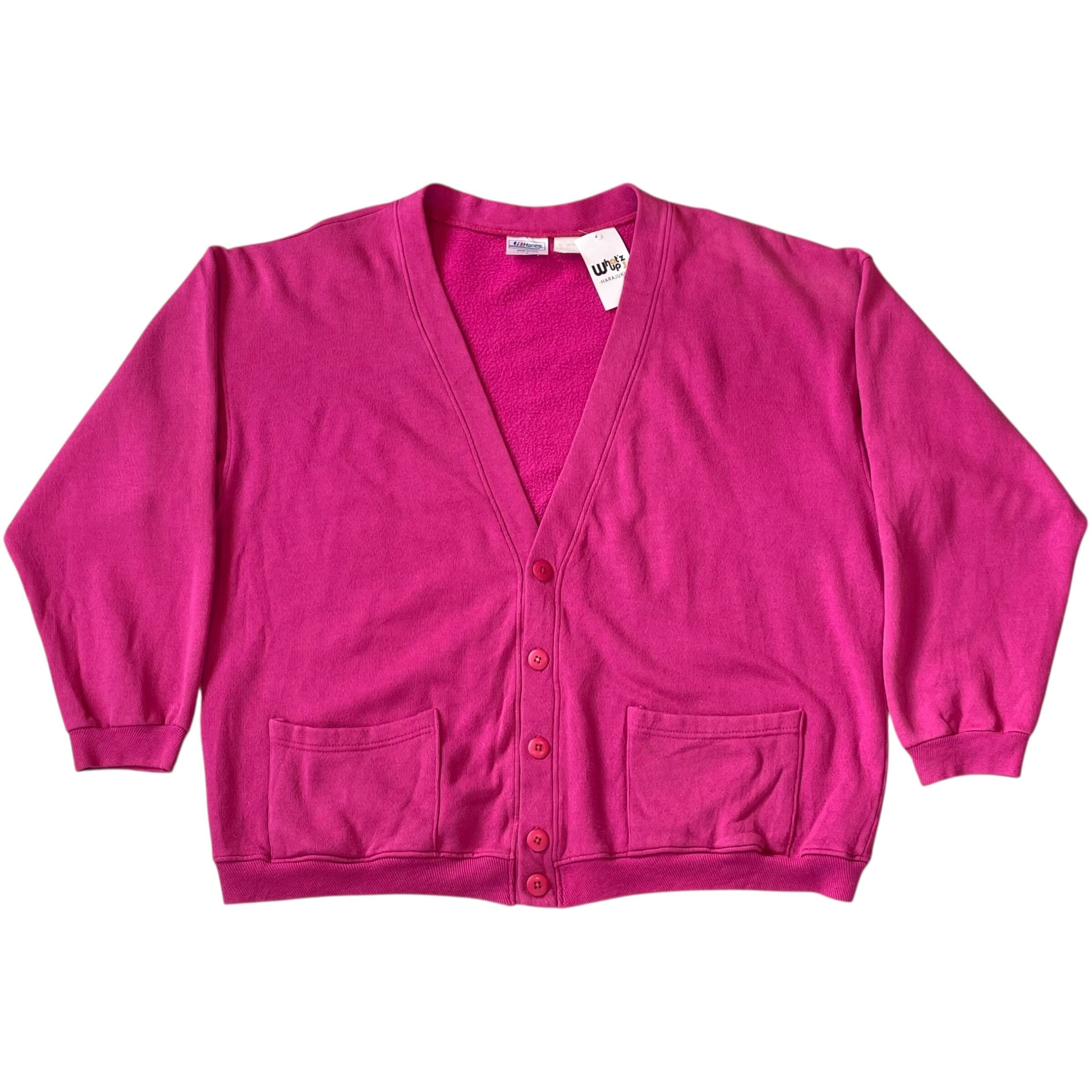 1980s Hanes "Magenta" sweat cardigan