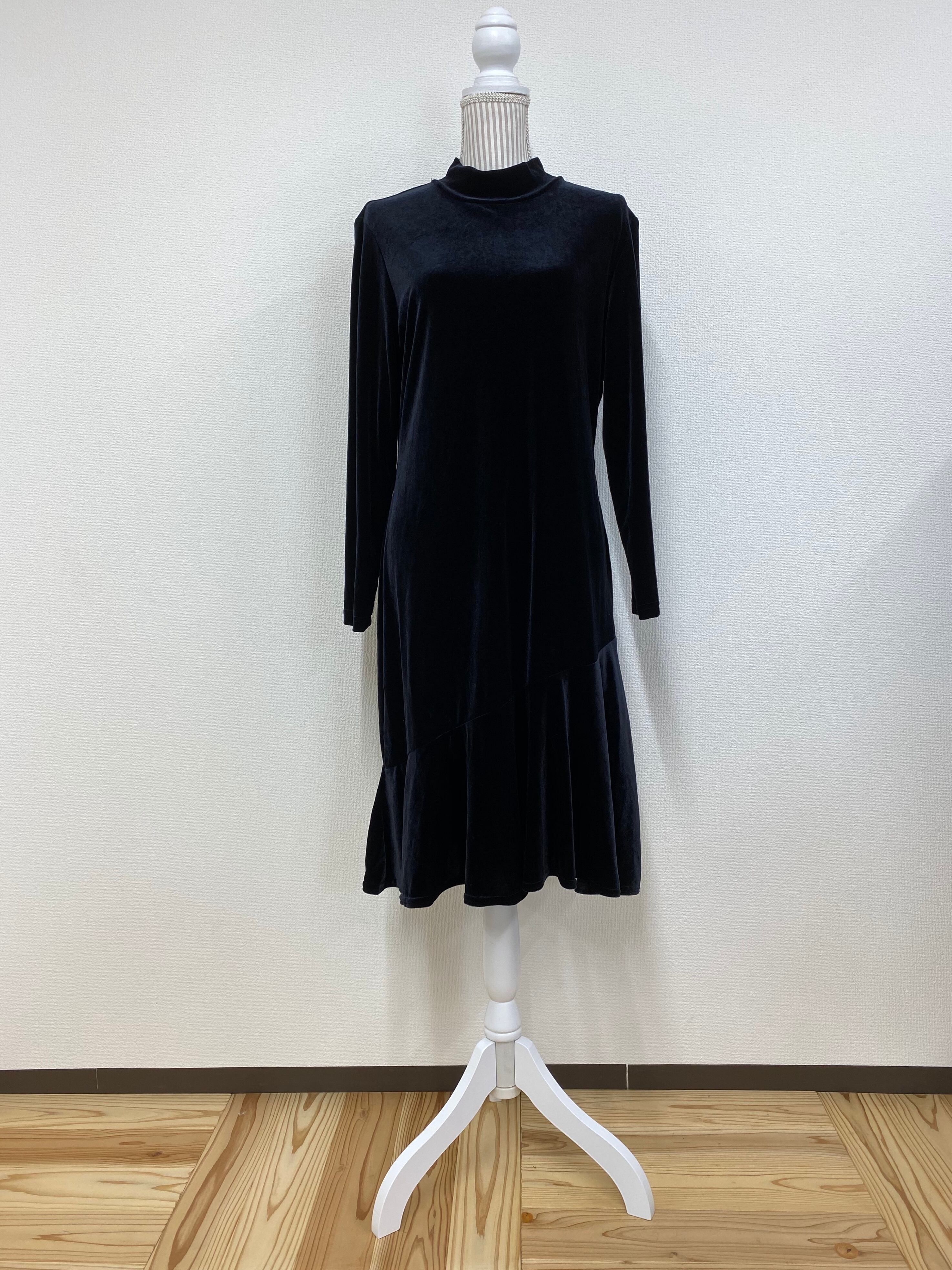 【coldwater creek】velor mock neck flare dress