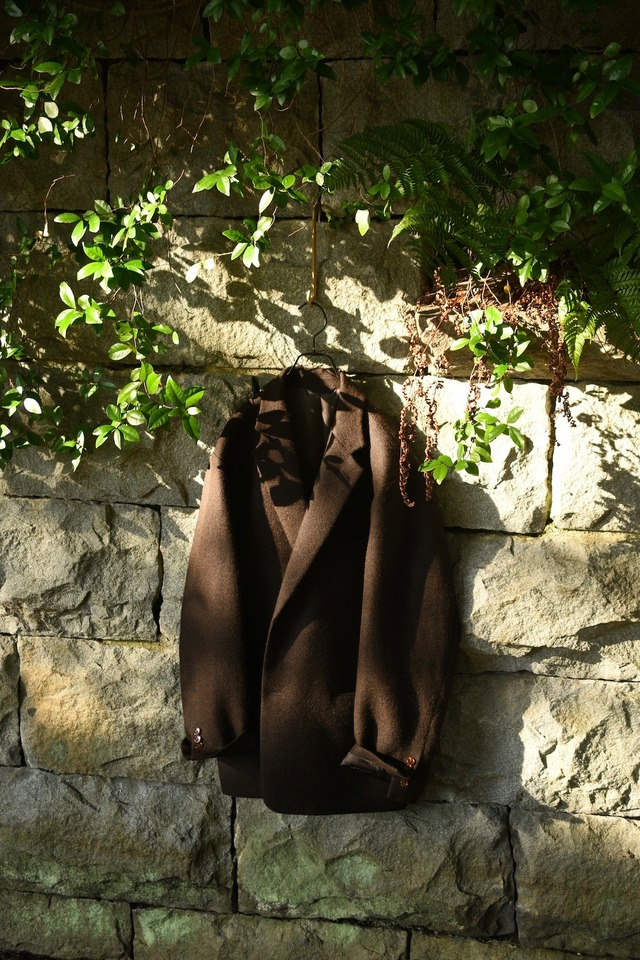 ANSMAM / Ex. wool linen zip pullover tops  textile by lyria (Houndstooth)