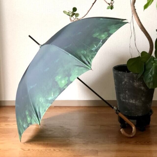 Order made 　Green mist クリスマスローズの雨傘-Christmas rose umbrella