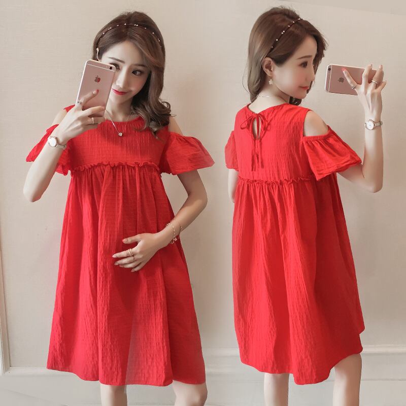 【新作】【送料無料】 マタニティドレス2019夏バージョンの新しいファッションルーズストラップレスマタニティドレスAラインプラスサイズのマタニティドレス-アリババ 大きめサイズ サマー 夏物 expec265637897457