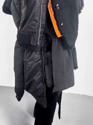 "再構築" MA-1×Denim Asymmetric Military Skirt