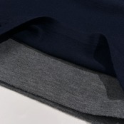 PAPAS PLUS パパス プラス レイヤード風 デザイン ハイネック ウールニットセーター サイズ M /ネイビー×グレー/メンズ/日本製