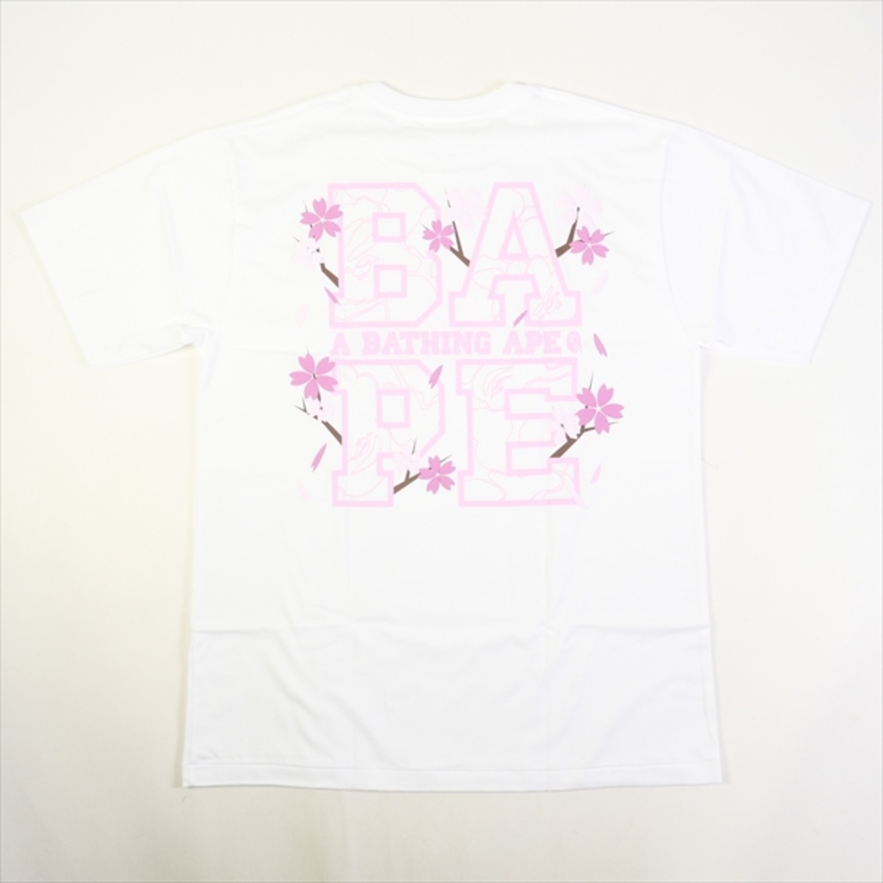 Size【L】 A BATHING APE ア ベイシング エイプ 桜柄サル顔Tシャツ 白 