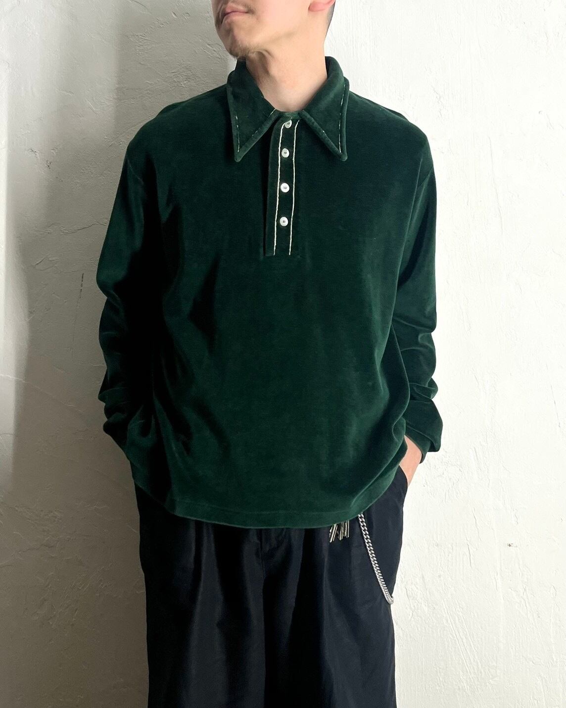70s KINGSROAD L/S Velor Polo Shirt