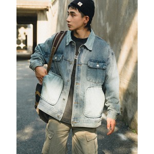 Front pocket design denim jacket C3882