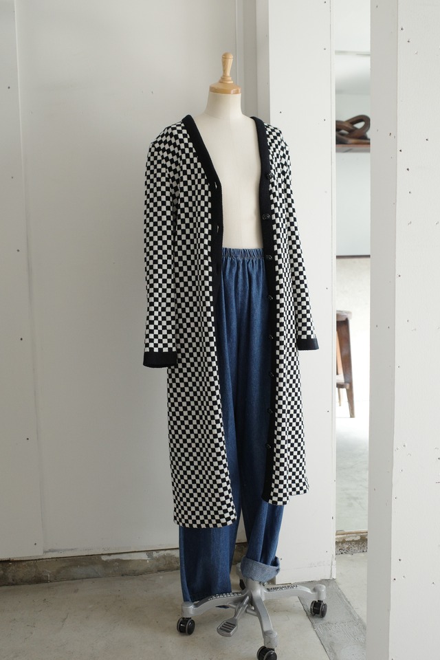 flag check  long cardigan