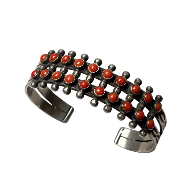 Navajo Herman Smith 2row coral bangle