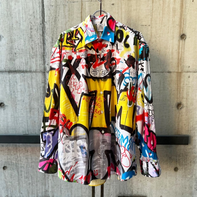 VETEMENTS  GRAFFITISHIRT  WHITEMULTI