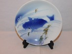 染付鯉皿 Blue & white porcelain plate