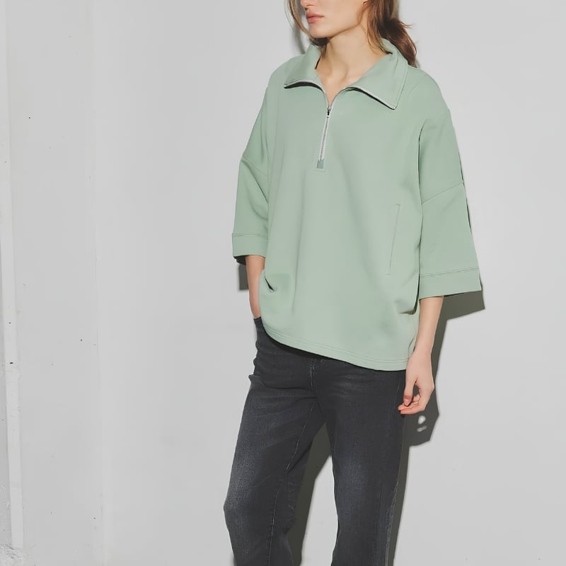 【 ANGELINA 】French Terry Zip Pullover