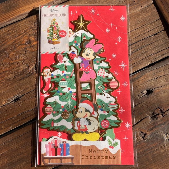 ディズニー×ホールマーク　箔押し　立てて飾れる ディズニー ミッキー＆ミニー 　立体クリスマスカード　CA31