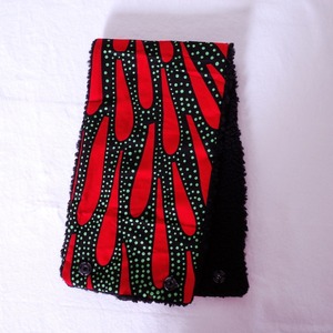 アフリカンプリント ネックウォーマー バンド形  African Print Neck Warmer - fireworks