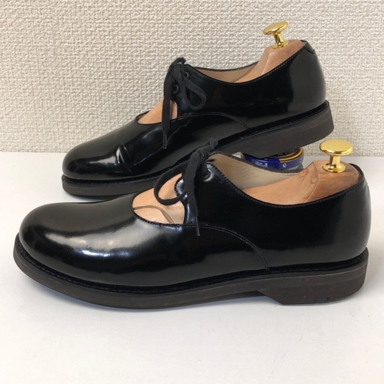 コムデギャルソン エシュン オルガンシューズ エナメル ブラック 