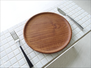 チーク無垢材 丸プレートCL25cm 木皿 ディッシュ 中皿 大皿 パンプレート パスタプレート 木製皿 ディナープレート ナチュラル 木製食器