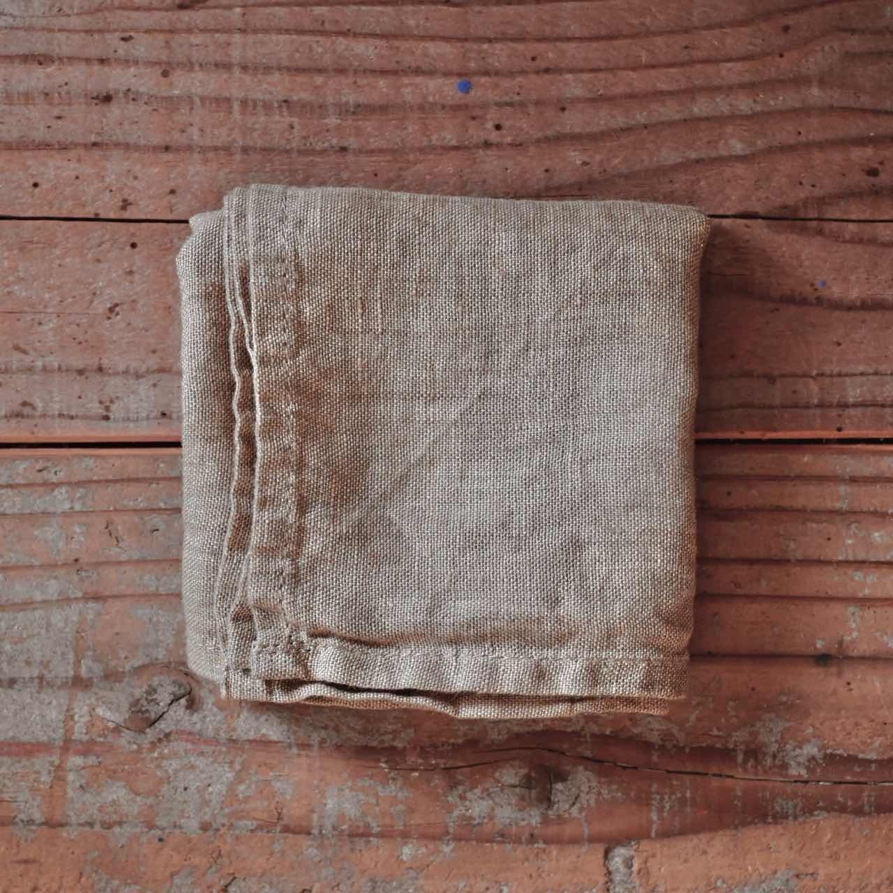 【 再入荷 】リトアニアリネンのハンカチ 無地 straw ベージュ|Lino e Lina シンプル 雑貨屋