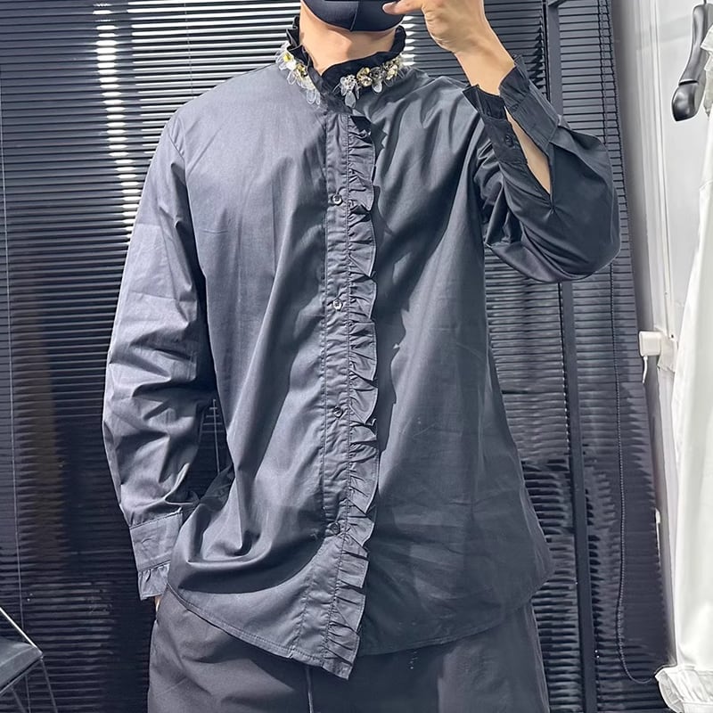 フリルディテール 長袖 スタンダード シャツ 1color MTO0443