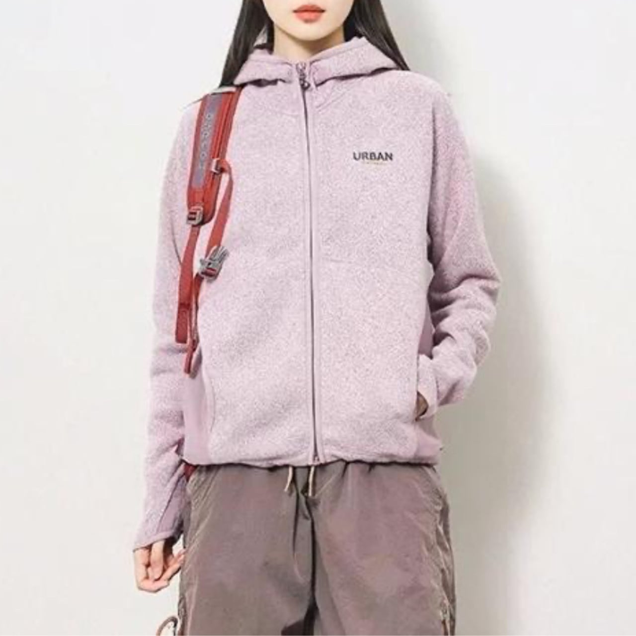 カラーブロックフリースパーカー C00899