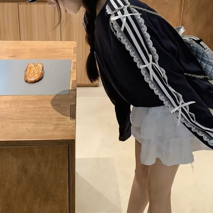 レースストライプロンT