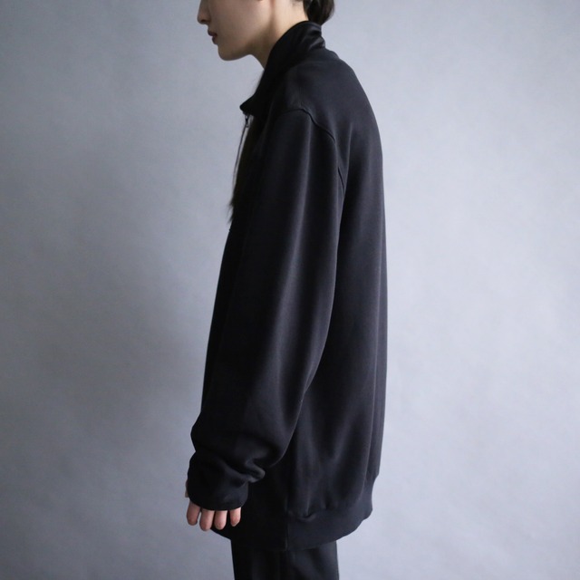 black one tone switching design sweat truck jacket