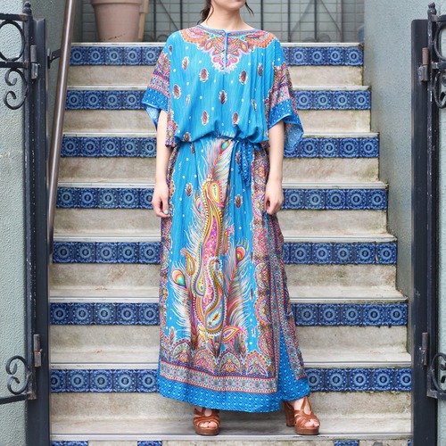 USA VINTAGE DESIGN KAFTAN DRESS ONE PIECE/アメリカ古着デザインカフタンドレスワンピース